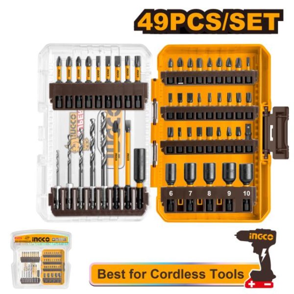 Ingco 49 Pieces Impact Screwdriver Bit Set