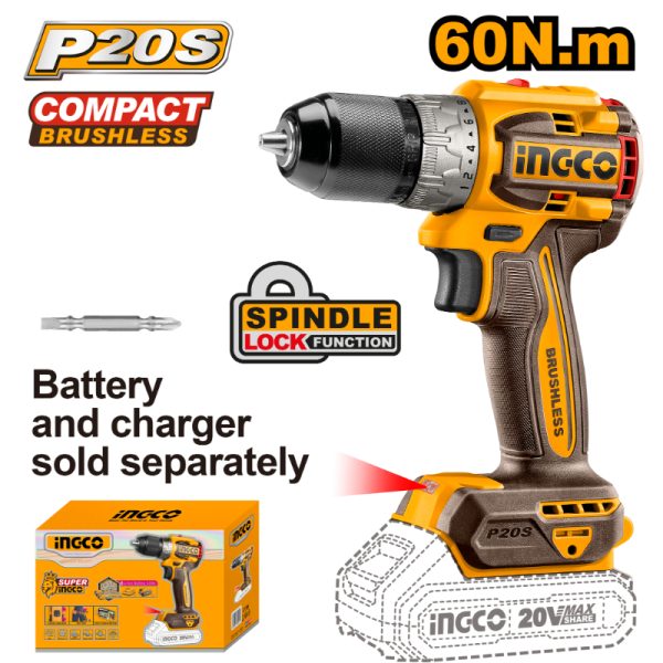 Ingco Lithium-Ion Cordless Drill (20V)