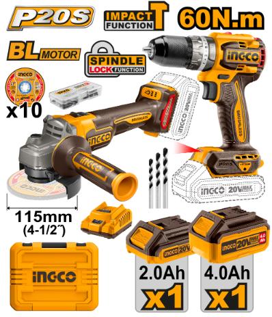 Ingco 2 Piece Lithium-ion Combo kit