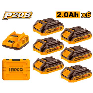 Ingco P20S Lithium-ion Battery And Charger Kit (20V)