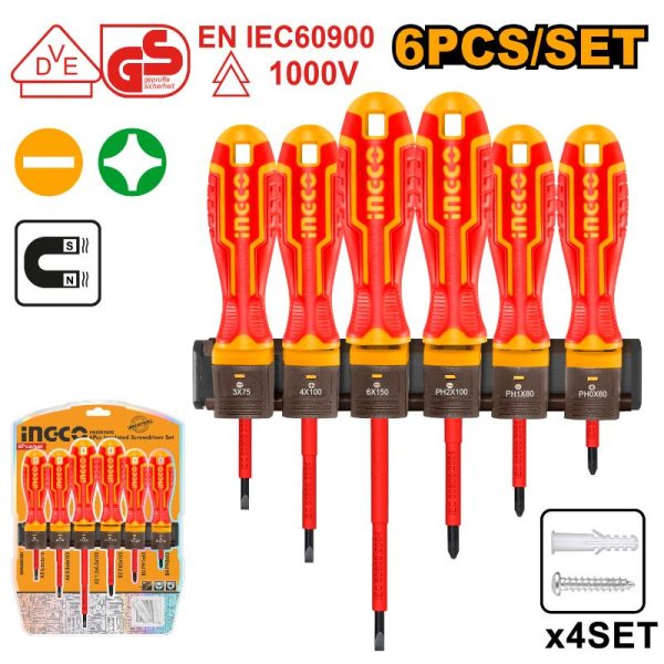 Ingco 6 Piece Insulated screwdriver set