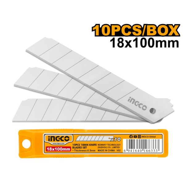 Ingco 10 Piece 18 mm Blades Set