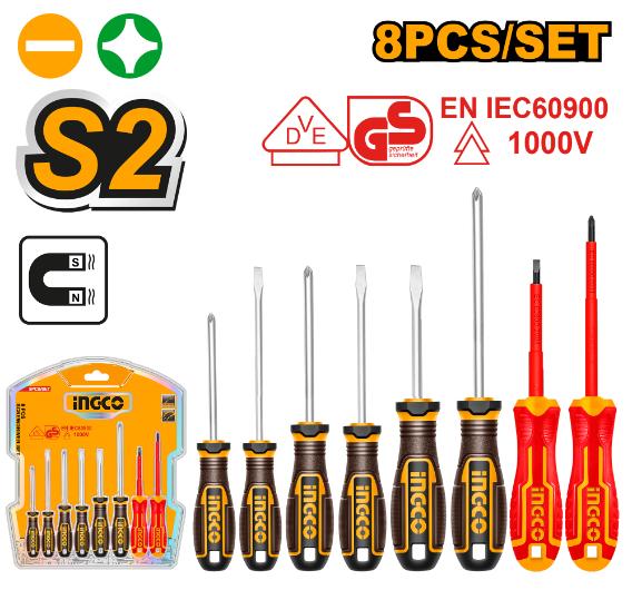 Ingco 8 Piece Screwdriver set