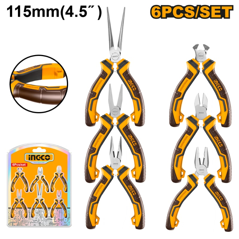 Ingco 6 Piece Mini pliers set