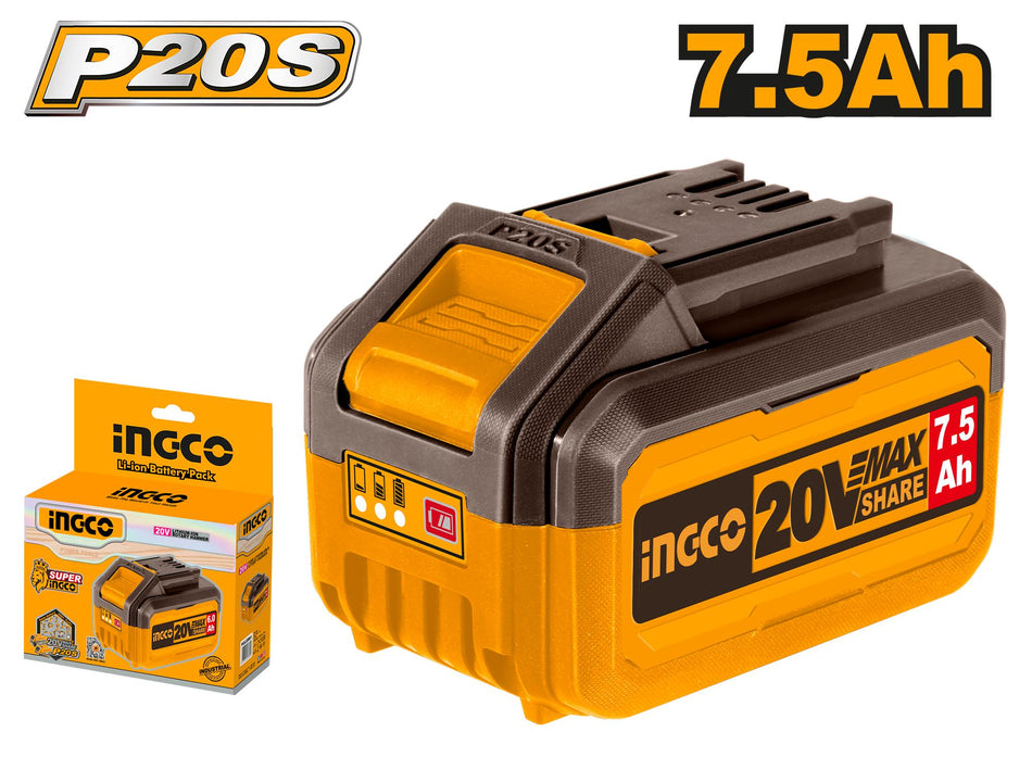 Ingco P20S 7.5Ah Lithium-ion Battery Pack (20V)